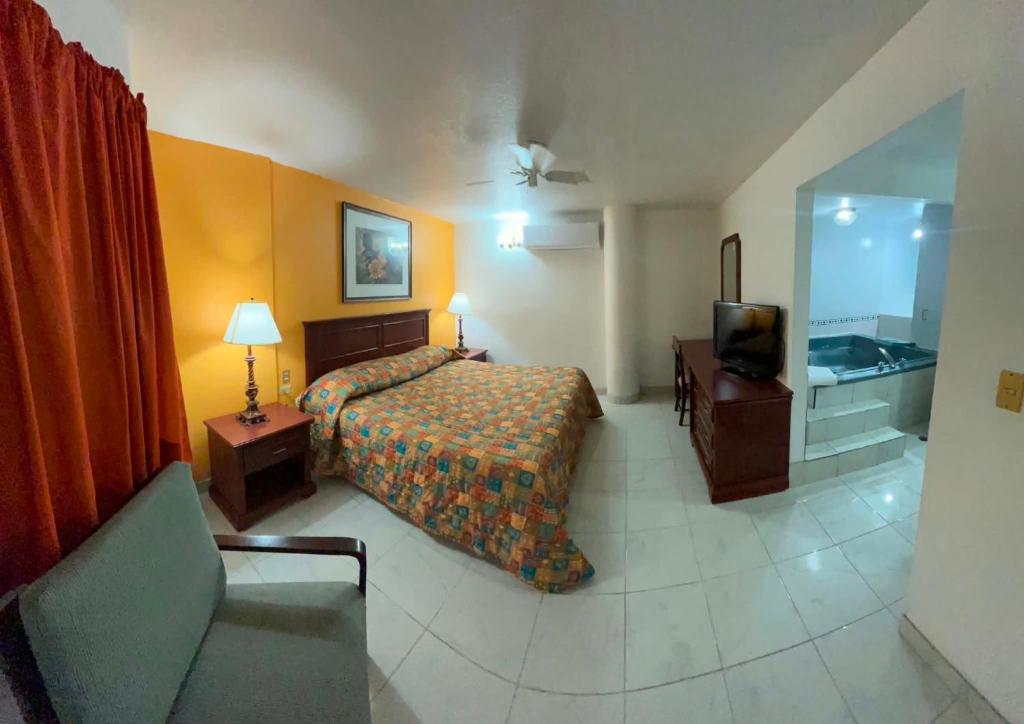 Comfortable guest room at Hotel Paquimé